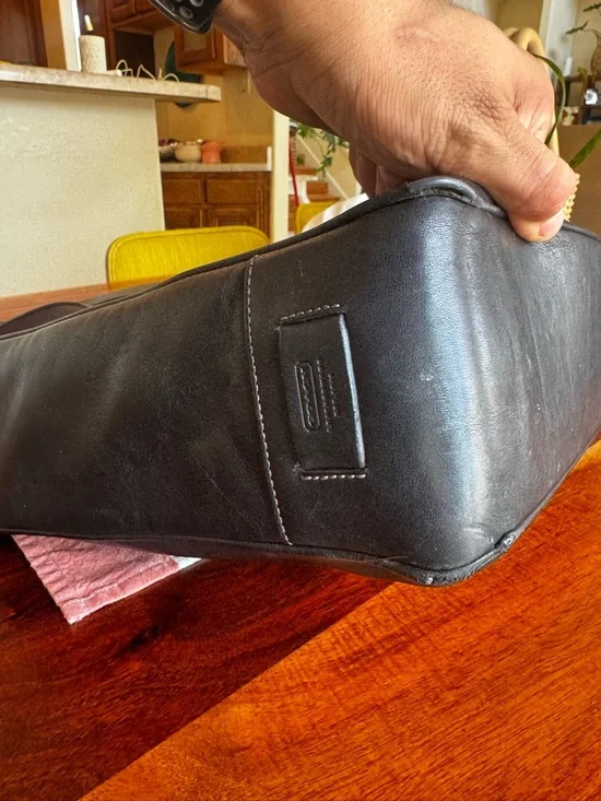 Coach Black Leather Men's Briefcase Tote with Dual Handles - Picture 3 of 7